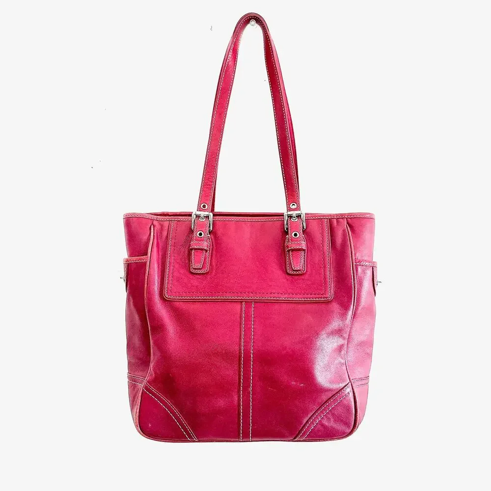 VINTAGE COACH LEGACY CLASSIC LEATHERWARE TOTE/SHOULDER BAG - RED